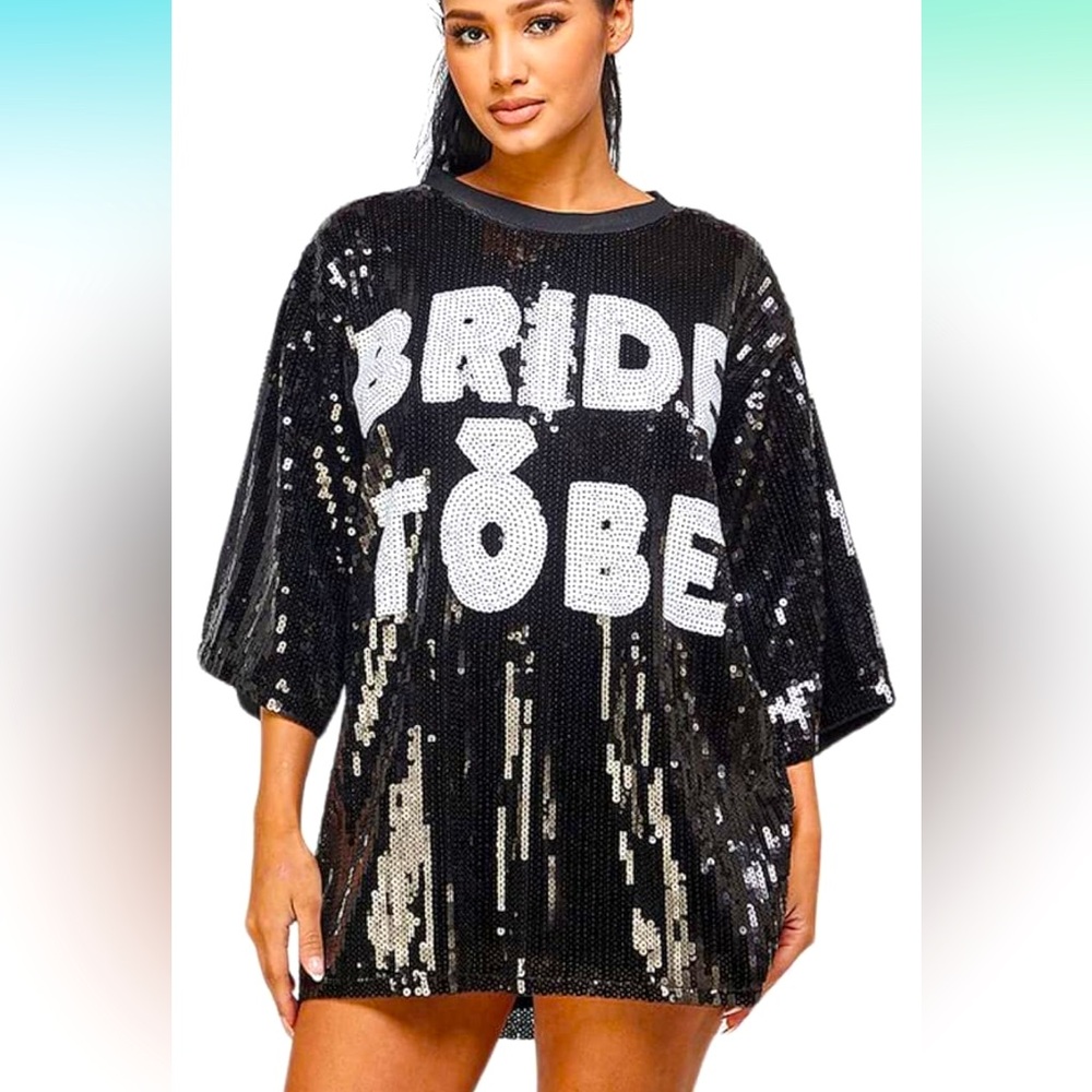 MINI Sequin Dress w/Graphics Design - Bride to Be!